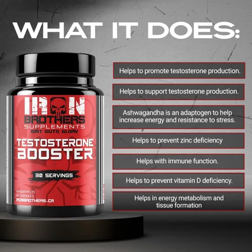 Vista 8 de Iron Brothers Suplemento de apoyo de testosterona para hombre, Tribulus, Tongkat Ali, Ashwagandha y DIM, fórmula diaria de rendimiento y vitalidad