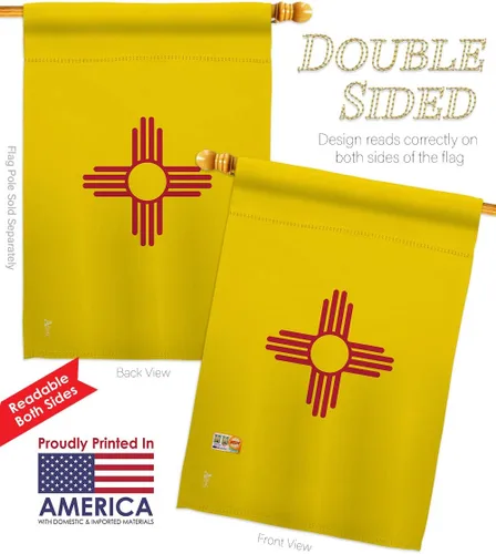 Vista 3 de Americana Home & Garden S140532-BO Nuevo México Estados Impresiones Decoración Vertical Casa 28" X 40" 13" 18.5" Doble Cara Banderas Set Impreso