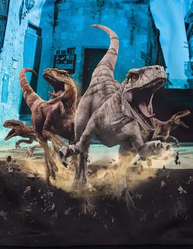 Vista 5 de Jurassic World Jurassic Park - Sudadera con capucha de forro polar T-Rex azul para niños pequeños y grandes