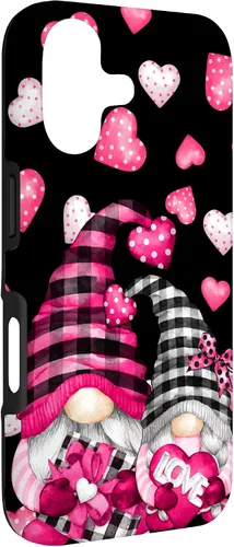 Vista 3 de Pink Buffalo Plaid Valentines Gnome Cute Love Heart Case for iPhone 17