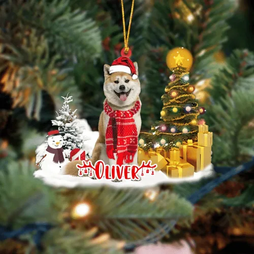 Vista 173 de NAZENTI Adorno personalizado de gato abisinio con árbol de pino, adorno de Navidad personalizado para perros amantes de las mascotas, colgante