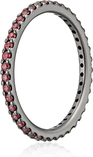 Vista 3 de Tienda Collection Plated Sterling Silver Round-Cut All-Around Band Ring made with Infinite Elements Zirconia