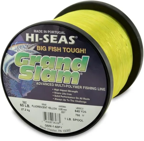 Vista 24 de Sedal de Pesca de Monofilamento HI-SEAS Grand Slam - Fuerte y Resistente a la Abrasión en Transparente, Rosa, Verde, Azul Ahumado, Amarillo Amarillo