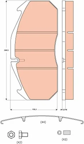 Vista 2 de TRW GDB5065 Kit de patins de frein, disco de frein