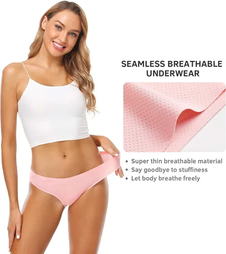 Vista 4 de Wealurre - Calzones transpirables sin costuras, de nailon y licra, para mujer