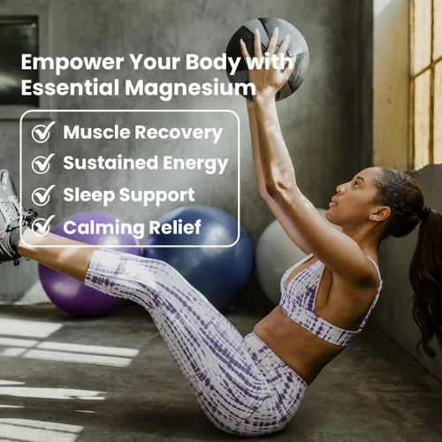 Vista 3 de Sanar Naturals Glicinato de magnesio - Apoya el sueño, la salud muscular y el manejo de la energía - Sin OMG, sin gluten, suplemento de magnesio