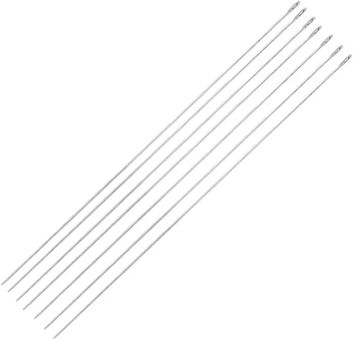Vista 9 de 10 agujas Lei para fabricación de Leis, aguja de costura de ojos grandes de 4.7 pulgadas para manualidades, aguja larga de Lei para hacer flores