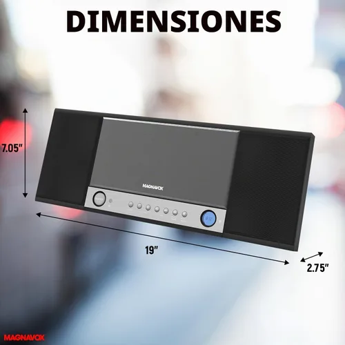 Vista 4 de Magnavox Sistema de estante de CD de 3 piezas con radio estéreo digital PLL FM