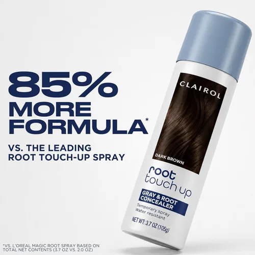 Vista 8 de Clairol Spray para colorear el cabello para retoque de raíz, marrón oscuro