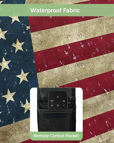 Vista 3 de T&H XHome Funda de TV para exteriores, con bandera estadounidense, impermeable y resistente a la intemperie, protector de pantalla LCD móvil de 30 a