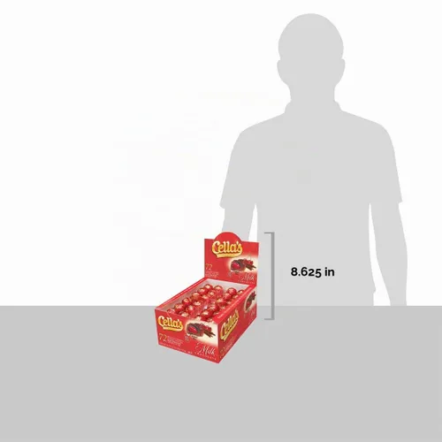 Vista 6 de Cella's - Cerezas cubiertas de chocolate con leche, dulces cordiales de cereza de primera calidad, envueltas individualmente con caja de exhibición