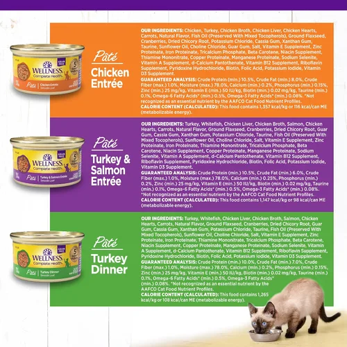 Vista 8 de Wellness Complete Health - Paquete variado de paté de comida húmeda enlatada para gatos adultos, natural, rica en proteínas, sin granos, favoritos