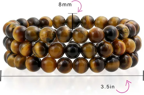 Vista 66 de Bling Jewelry Juego de 3 pulseras elásticas unisex apilables con cuentas redondas de 0.315 pulgadas para mujeres, adolescentes y hombres, multihebra