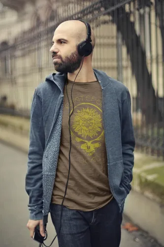 Vista 2 de Ripple Junction Grateful Dead - Camiseta de manga corta para hombre, con licencia oficial de Steal Your Face Distressed Smiling Sun Stealie
