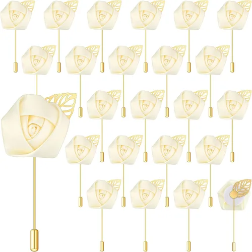 Vista 12 de Zeyune 24 piezas de bolsillo para ojales de boda Boutonniere Rose Boutonniere para hombres, bodas y fiestas de graduación (azul)