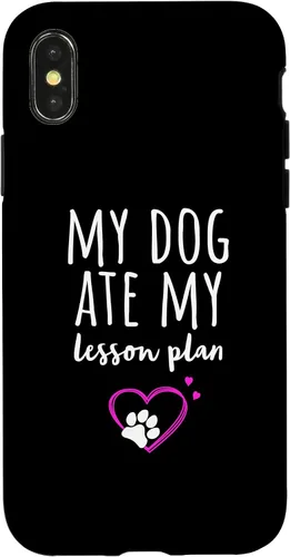 Vista 4 de iPhone 14 Mi perro se comió mi plan de lecciones divertido estuche para profesores de regreso a clases