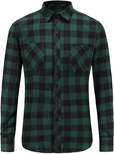 Vista 2 de Mens Buffalo Plaid Shirts Long Sleeve Flannel Shirt for Men Lumberjack Shirt