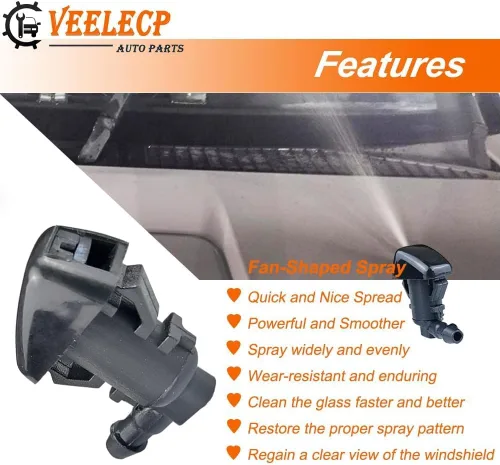 Vista 2 de Kit de pulverización de limpiaparabrisas delantero compatible con Commander Liberty 2006-2010 - Nitro 2007-2012 (paquete de 2)