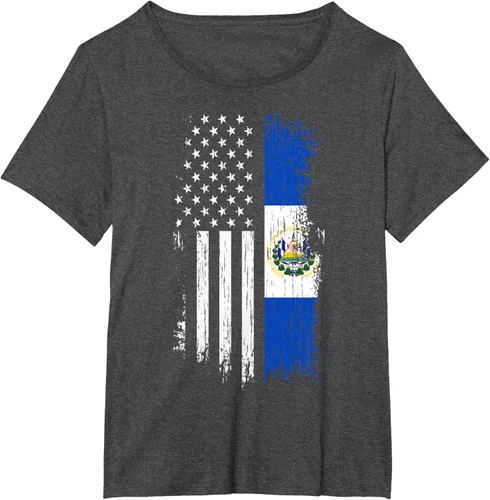 Vista 31 de Camiseta de la bandera de Estados Unidos salvadoreño - Camiseta de El Salvador USA
