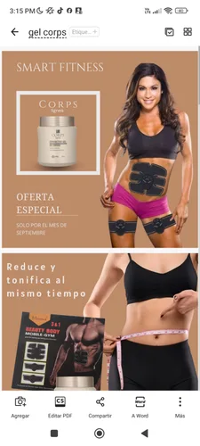 combo gel corps smart fitnes de lovi importaciones