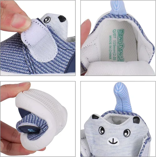Vista 3 de Zapatos de bebé para niño y niña, zapatos de malla transpirable para caminar, suela de goma antideslizante, zapatos de cuna para primeros pasos