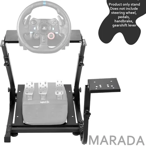 Vista 7 de Marada Racing Wheel Stand with Adjustable Shifter Mount fit for Logitech G920 G29 G923 Thrustmaster T300, Foldable Steering Wheel Stand Gaming