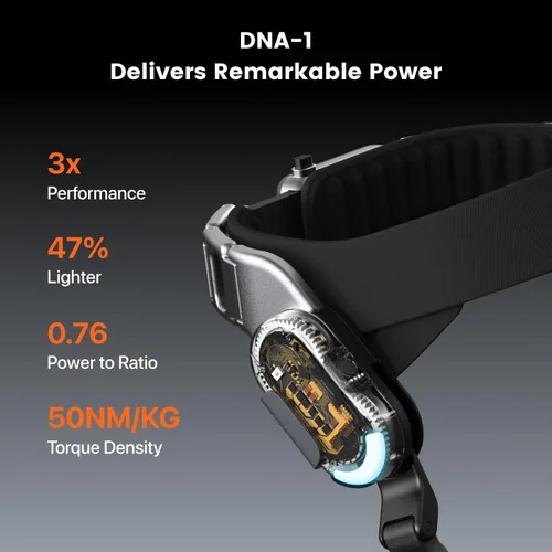 Vista 5 de DNSYS X1 Carbon Exoskeleton, AI-Powered Leg Assistance, 1.2HP Motor, 20km Base Range, 3s Battery Swap, for Hiking, Climbing, Running, Size S