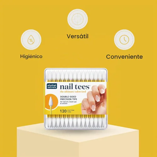 Vista 4 de Fran Wilson Puntas de algodón para uñas, 120 unidades (2 unidades) – La mejor herramienta de uñas, hisopos multiusos de doble cara con extremos