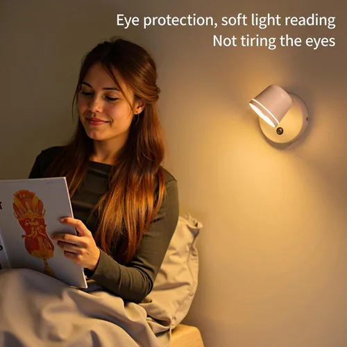 Vista 8 de Aisilan - Aplique de pared, luz de pared regulable al tacto con 3 temperaturas de color, lámpara de pared LED ajustable de 7 W CRI97, moderno Blanco