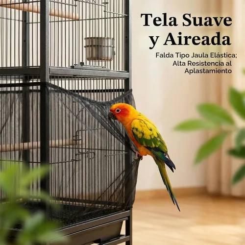 Vista 8 de RAINFLOW Paquete de 2 atrapasadores de semillas de jaula de pájaros, falda