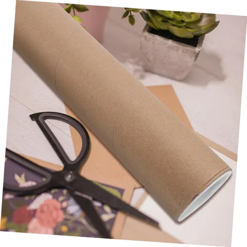 Vista 9 de 2 tubos de correo Kraft con tapas, tubo portador de póster para envío, almacenamiento y protección de obras de arte y documentos, versátil diseño