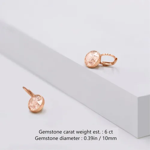 Vista 4 de Aretes de cristal Swarovski para mujer, redondos, con cierre de palanca, aretes perforados, joyas para ella
