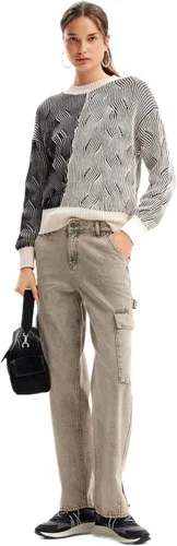 Vista 8 de Desigual Suéter de punto bicolor para mujer