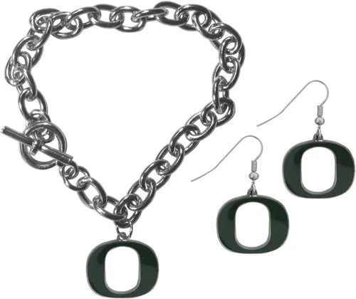 Vista 33 de Siskiyou Sports NCAA unisex-adult Chain Bracelet and Dangle Earring Set