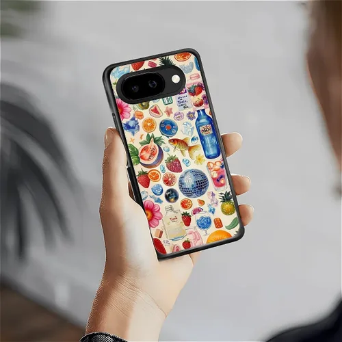 Vista 209 de Compatible con Google Pixel 4A 5G Mobile Case Creative Acrylic Panel trasero Silicona Protección Grip especialmente diseñado para Google Pixel 4A 5G