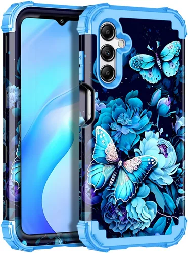 Vista 41 de Miqala Funda para Galaxy A14 5G, que brilla en la oscuridad, tres capas, resistente, a prueba de golpes, protección completa, parachoques