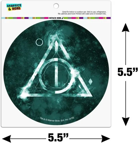 Vista 5 de Harry Potter Deathly Hallows Logo Automotive Car Refrigerador Locker Imán de vinilo