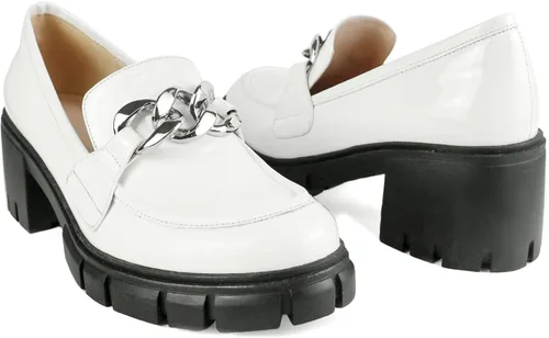 Vista 3 de HeneiKecci Chunky Loafer Women Lug Sole Penny Loafer for Women Platform Comfortable Shoes with Metal Chain Women Work Shoes