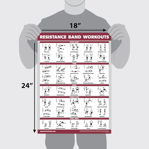 Vista 2 de Palace Learning Paquete de 3: póster de ejercicios de bandas de resistencia + entrenamientos de bucles de resistencia + ejercicios de peso corporal