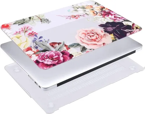 Vista 6 de MOSISO Funda compatible con MacBook Air de 13 pulgadas (A1369 y A1466, versión anterior 2010-2017), carcasa rígida de plástico con hojas de rosa