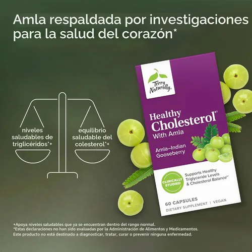 Vista 3 de Terry Naturally Colesterol saludable con amla - Salud del corazón - 60