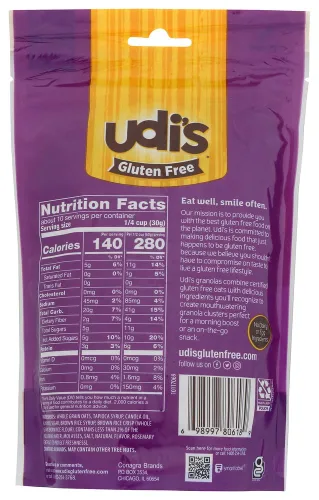 Vista 3 de Udi's Granola sin gluten, vainilla, bolsas de 12 onzas (paquete de 3)