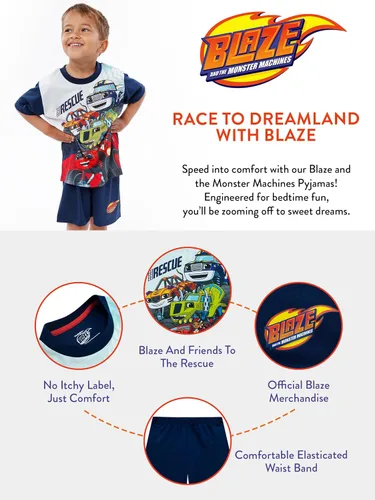 Vista 5 de Blaze y las máquinas monstruo pijamas para niños I Camiones y coches Pijamas para niños Producto Oficial