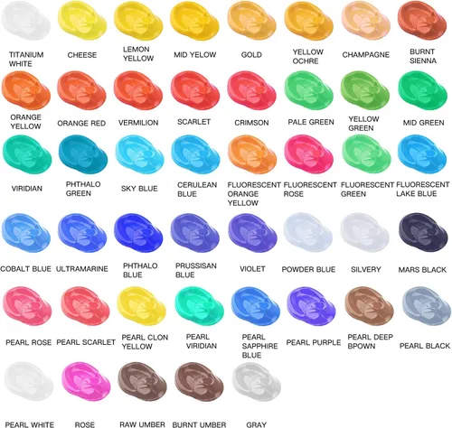 Vista 3 de GOTIDEAL - Pintura acrílica en tubos negro Marte (120ml, 4.1 oz), no tóxica, no se desvanece, pigmentos ricos para pintores, adultos y niños, ideal