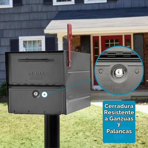 Vista 2 de Architectural Mailboxes Oasis® Eclipse™ Buzón Seguro con Cerradura Aprobado por USPS, Resistente, Anti-Robo de Acero Montado en Poste para Exterior