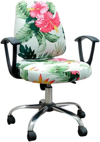 Vista 11 de Fundas para silla de oficina a cuadros blancos y negros, fundas elásticas para silla de oficina, protector de elastano lavable, funda de tela
