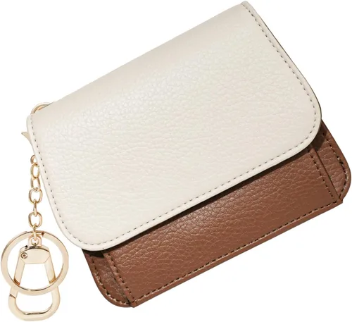 Vista 25 de Cartera pequeña para mujer, con bloqueo RFID, delgada y bolsillo para monedas, tarjetero plegable para tarjetas de crédito con ventana