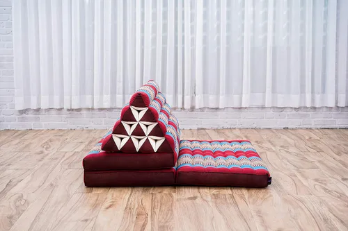 Vista 7 de Leewadee - Cojín Tailandés plegable para el suelo con respaldo para TV, sala de estar, colchón para exterior, 65.7 x 20.9 x 11.8 pulgadas, Kapok