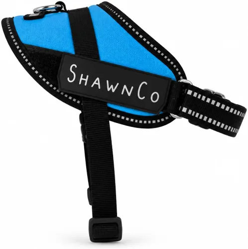 Vista 16 de ShawnCo Essential Pro - Arnés para perro, chaleco sin tirones para mascotas con 3 clips para correa y parches laterales removibles y reflectantes