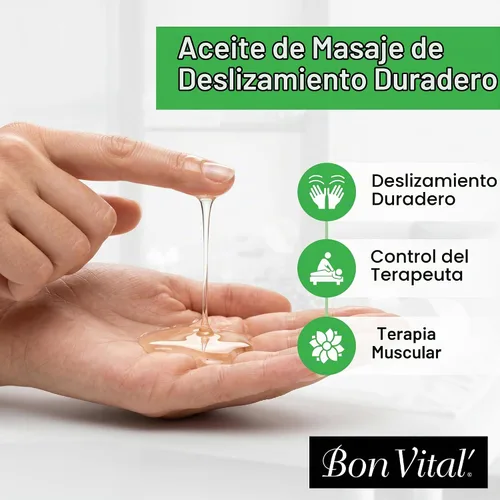 Vista 3 de Aceite de masaje Bon Vital Naturale hecho con ingredientes naturales para un masaje relajante y respetuoso con el medio ambiente, revive y rehidrata